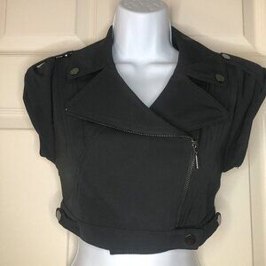 Bebe Black Short Sleeve Cropped Jacket Size 00